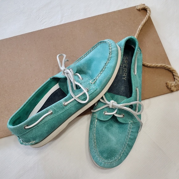 teal sperrys